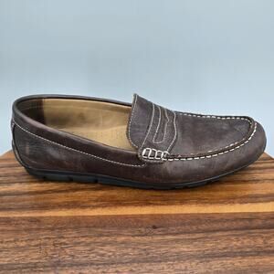 Footjoy FJ Club Shoes Men's 10 M Brown Leather Slip On Casual Penny Loafers